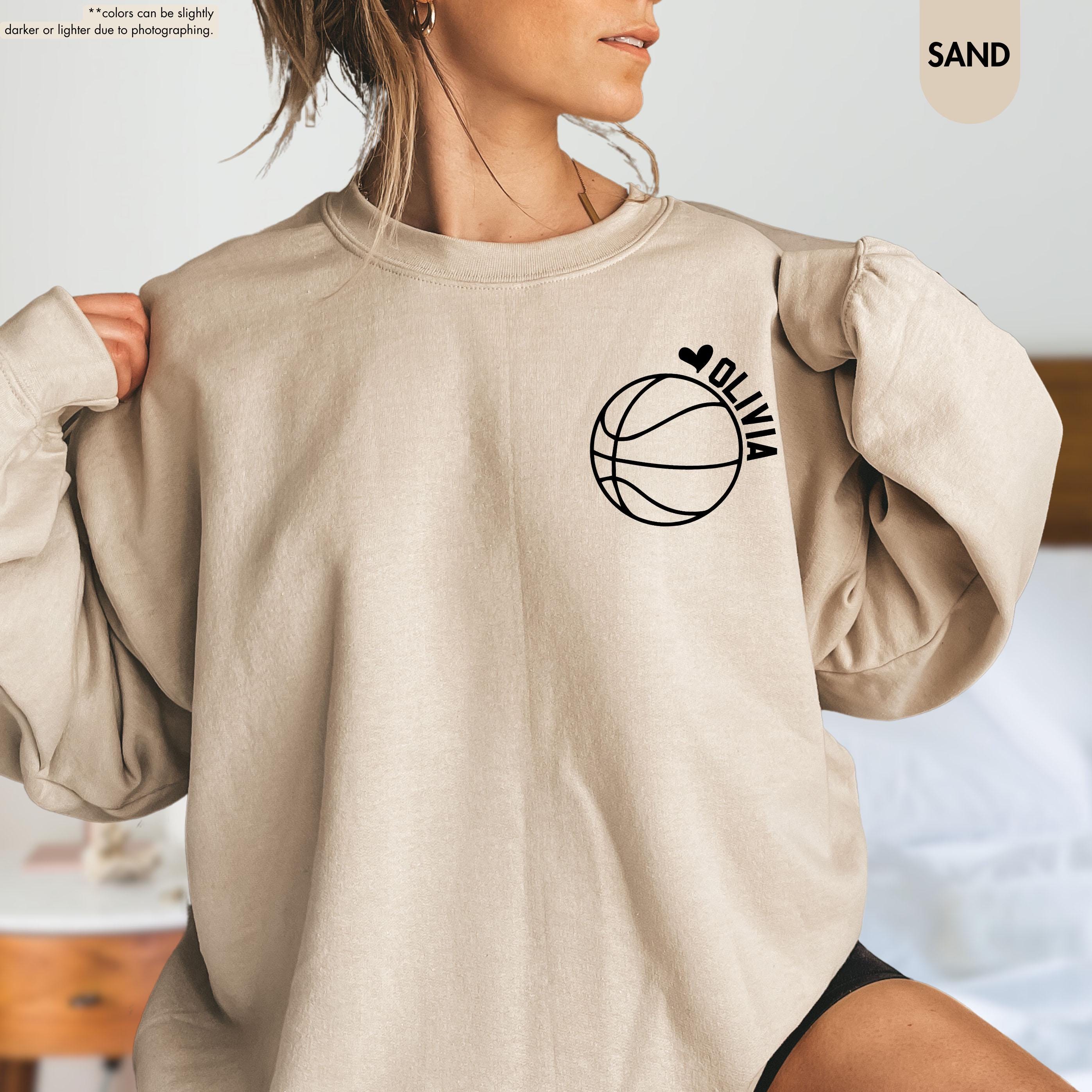 Custom Basketball Sweatshirt, Personalized Name Basketball Sweater, Team Basketball Gift, Women Basketball Hoodie, Basketball Mom Sweatshirt