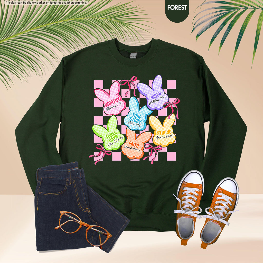Easter Christian Sweatshirt, Easter Bunny Sweatshirt, Jesus and Bunny Sweater, Christian Gift, Easter Sunday Hoodie, Jesus Easter Sweatshirt