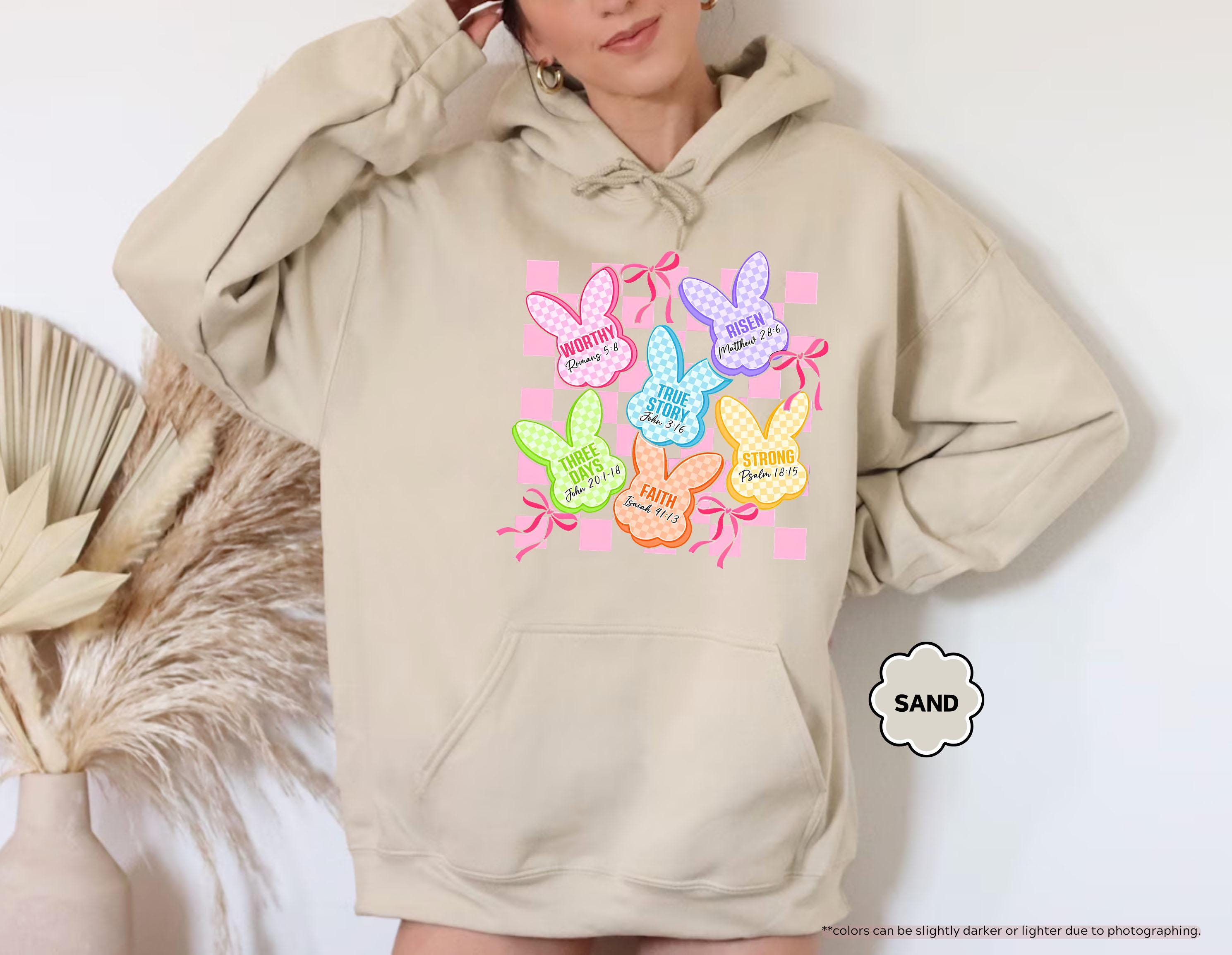 Easter Christian Sweatshirt, Easter Bunny Sweatshirt, Jesus and Bunny Sweater, Christian Gift, Easter Sunday Hoodie, Jesus Easter Sweatshirt