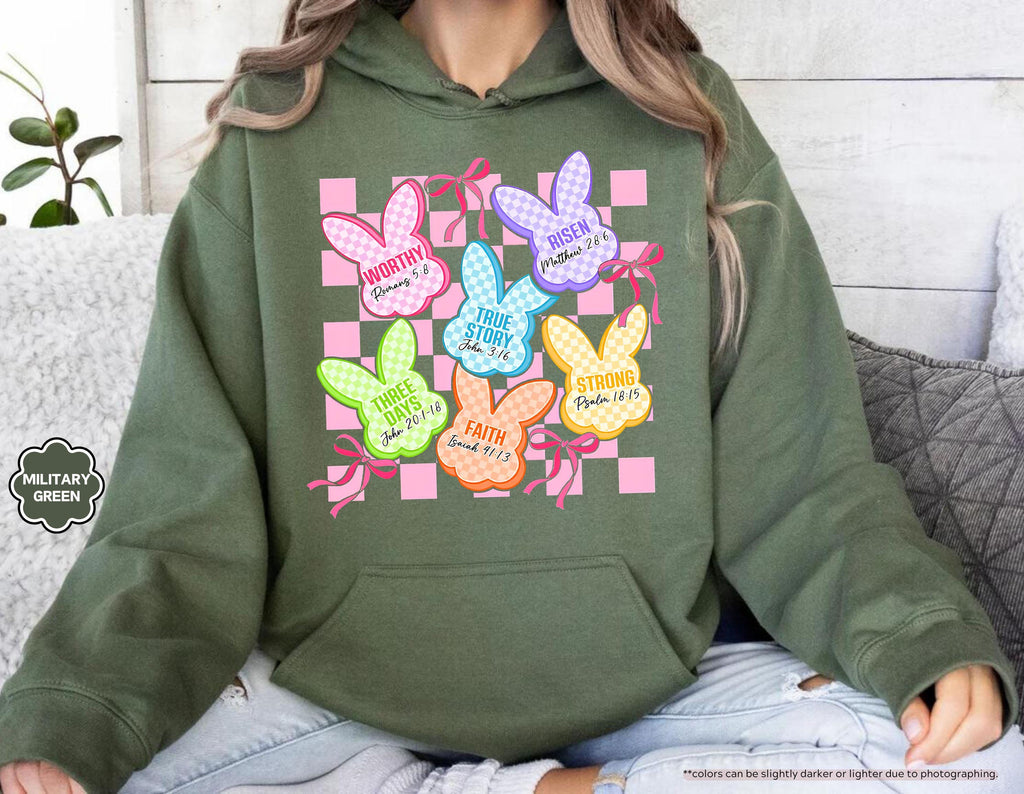 Easter Christian Sweatshirt, Easter Bunny Sweatshirt, Jesus and Bunny Sweater, Christian Gift, Easter Sunday Hoodie, Jesus Easter Sweatshirt