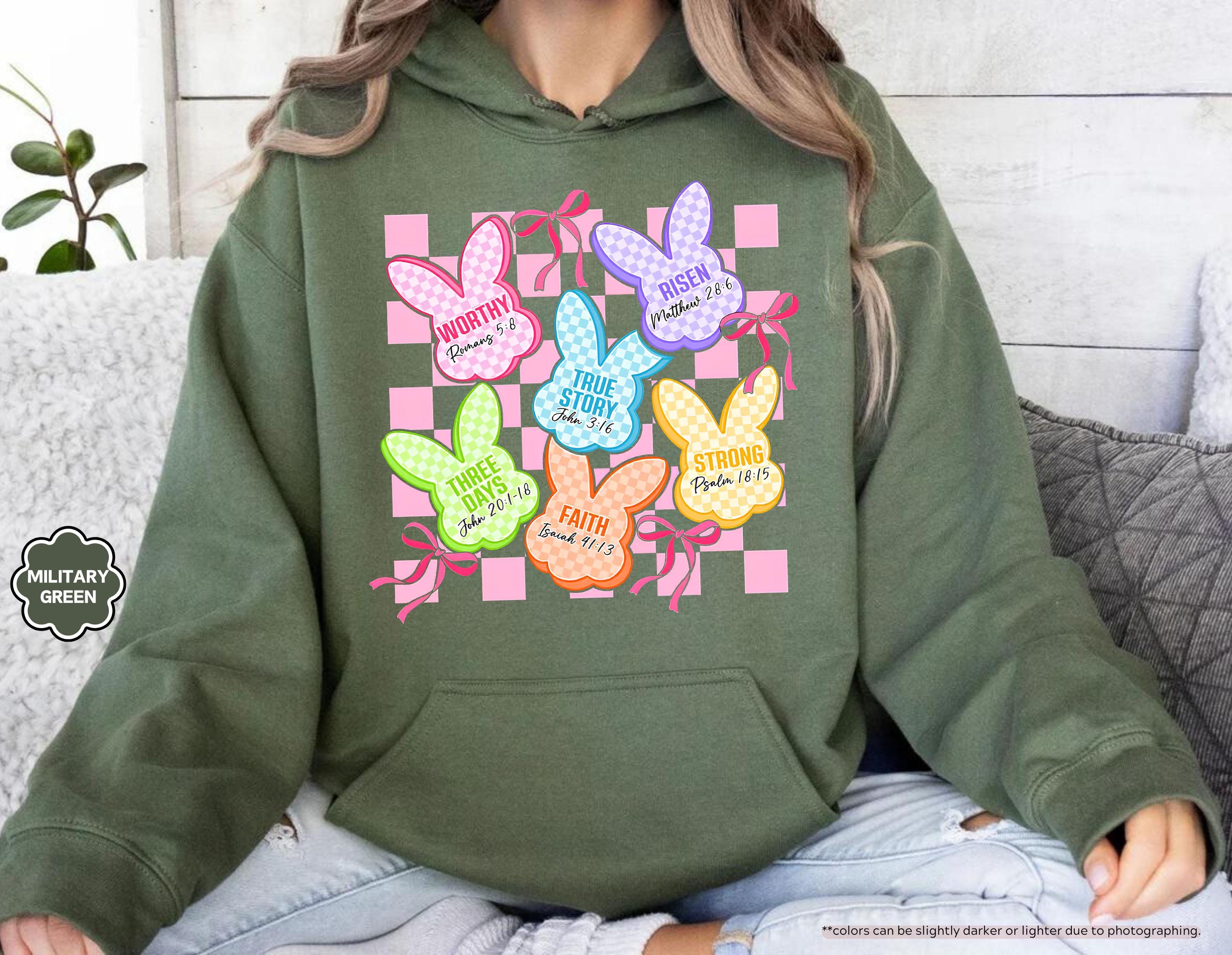 Easter Christian Sweatshirt, Easter Bunny Sweatshirt, Jesus and Bunny Sweater, Christian Gift, Easter Sunday Hoodie, Jesus Easter Sweatshirt