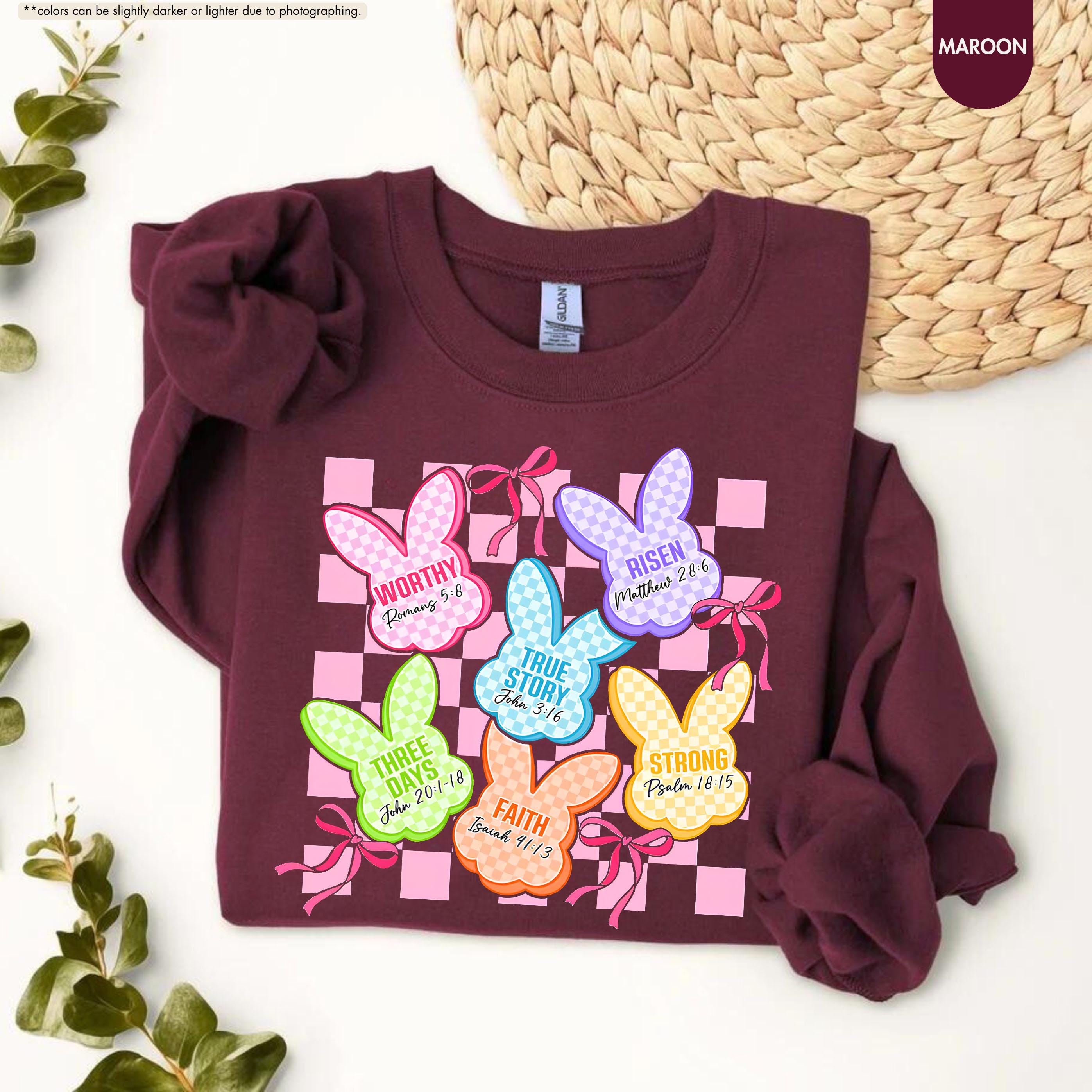 Easter Christian Sweatshirt, Easter Bunny Sweatshirt, Jesus and Bunny Sweater, Christian Gift, Easter Sunday Hoodie, Jesus Easter Sweatshirt