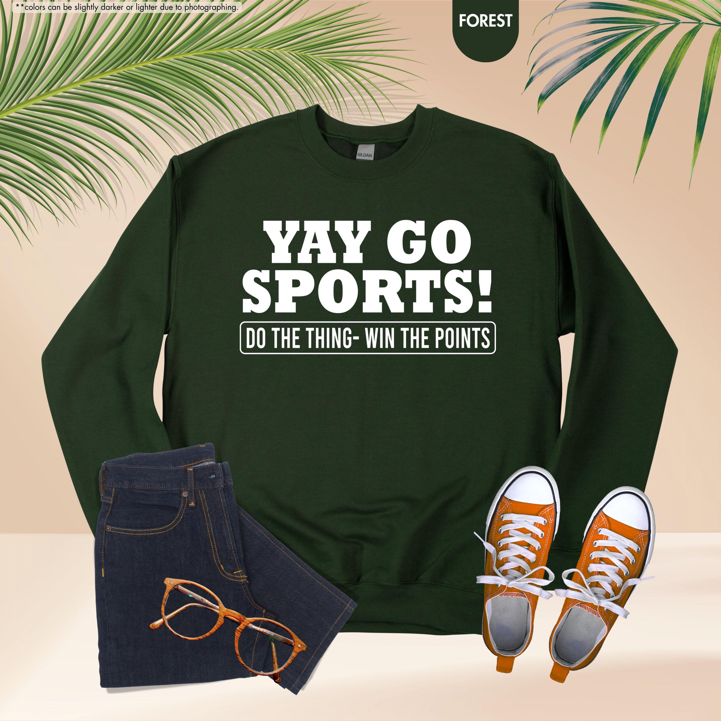 Yay Go Sports Sweatshirt, Sarcastic Sports Hoodie, Funny Sports Sweatshirt, Go Sports Hoodie, Game Day Sweatshirt, Sports Lover Gift Sweater