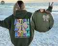 Coquette Bow Autism Awareness Hoodie, Accept Understand Love Sweatshirt, Autism Mom Crewneck, Sped Teacher Gift, Puzzle Piece Bow Apparel