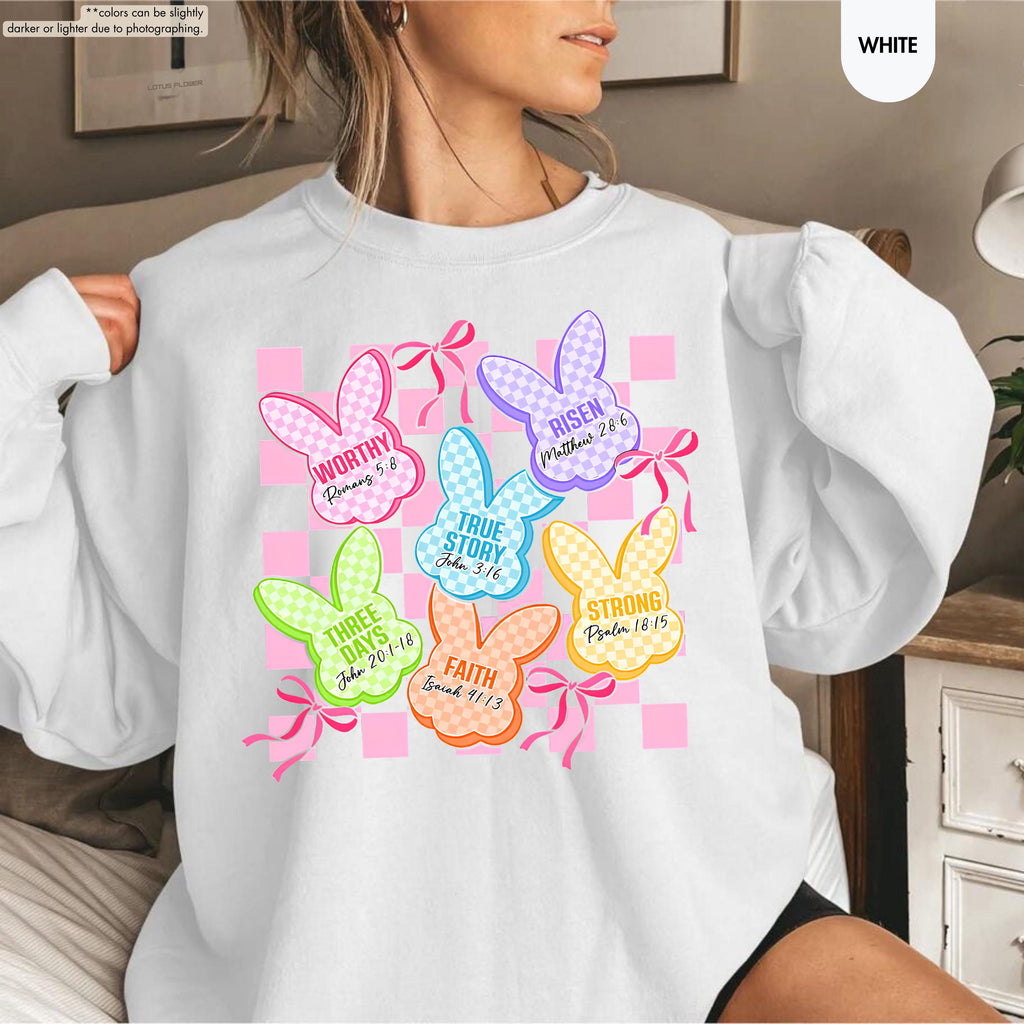 Easter Christian Sweatshirt, Easter Bunny Sweatshirt, Jesus and Bunny Sweater, Christian Gift, Easter Sunday Hoodie, Jesus Easter Sweatshirt
