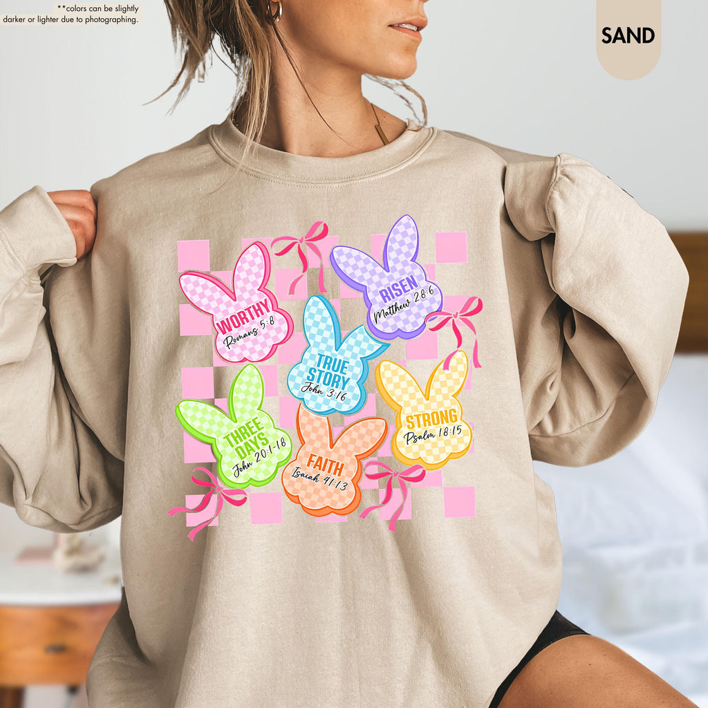 Easter Christian Sweatshirt, Easter Bunny Sweatshirt, Jesus and Bunny Sweater, Christian Gift, Easter Sunday Hoodie, Jesus Easter Sweatshirt