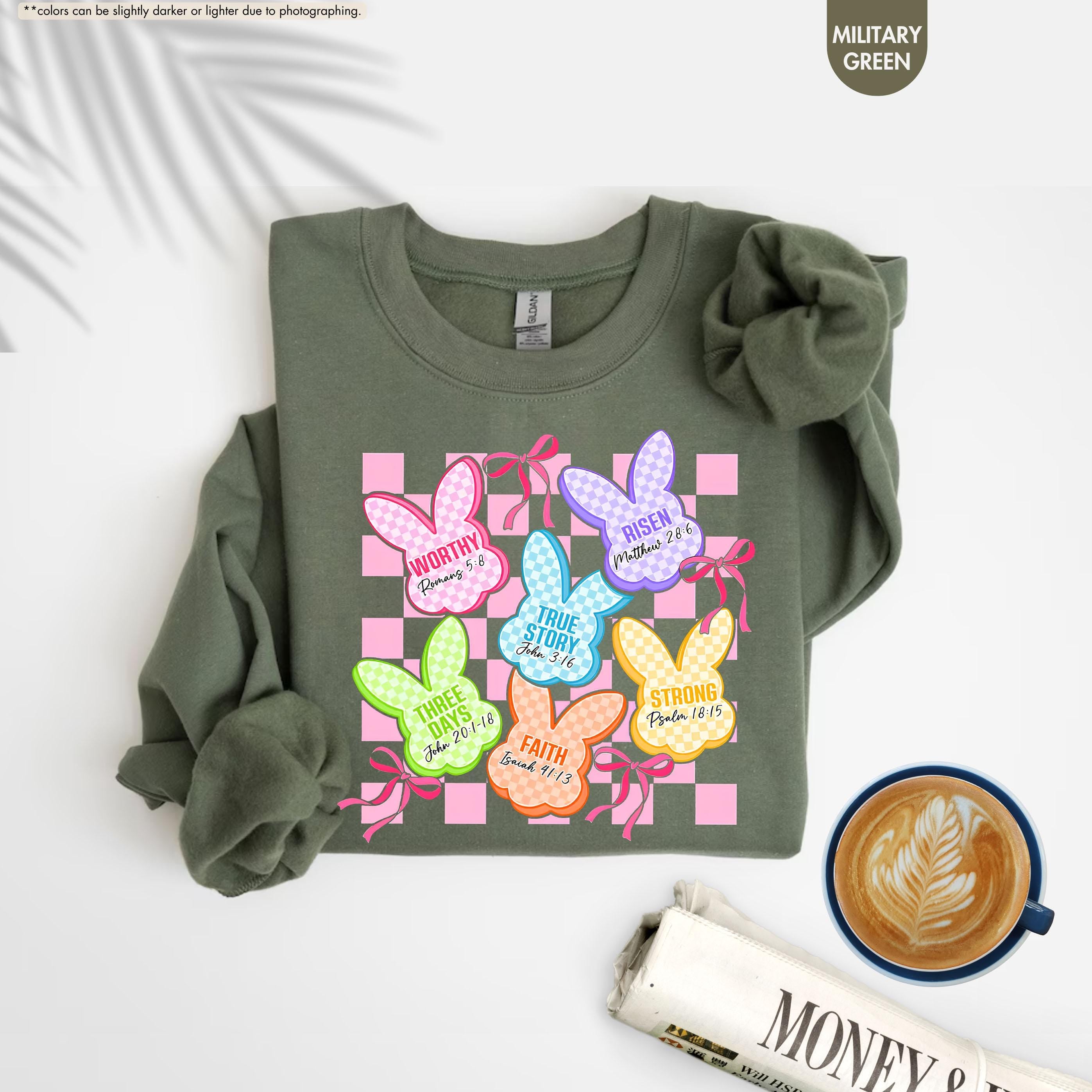 Easter Christian Sweatshirt, Easter Bunny Sweatshirt, Jesus and Bunny Sweater, Christian Gift, Easter Sunday Hoodie, Jesus Easter Sweatshirt