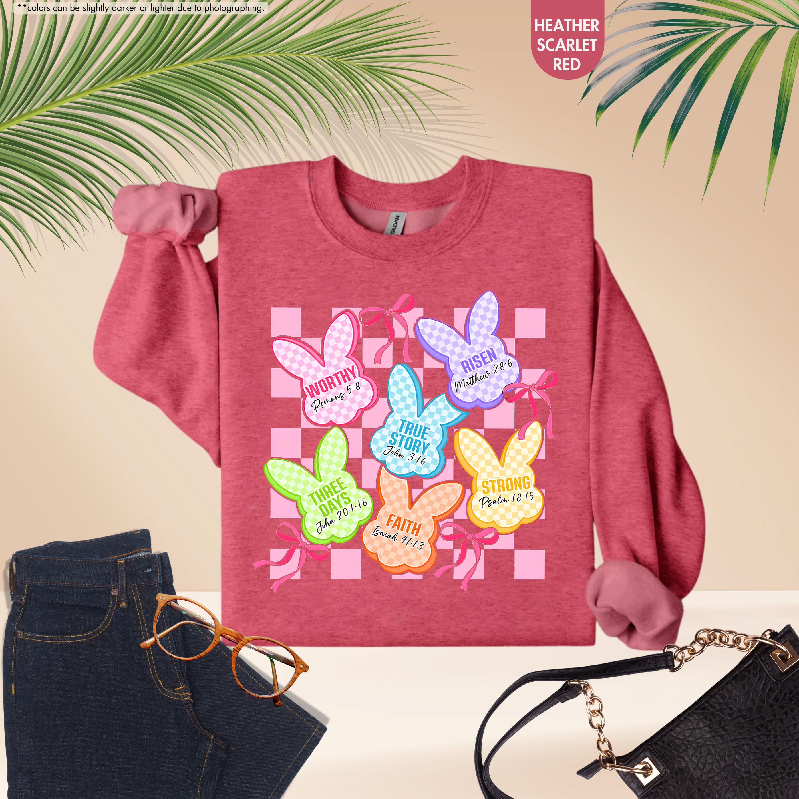 Easter Christian Sweatshirt, Easter Bunny Sweatshirt, Jesus and Bunny Sweater, Christian Gift, Easter Sunday Hoodie, Jesus Easter Sweatshirt