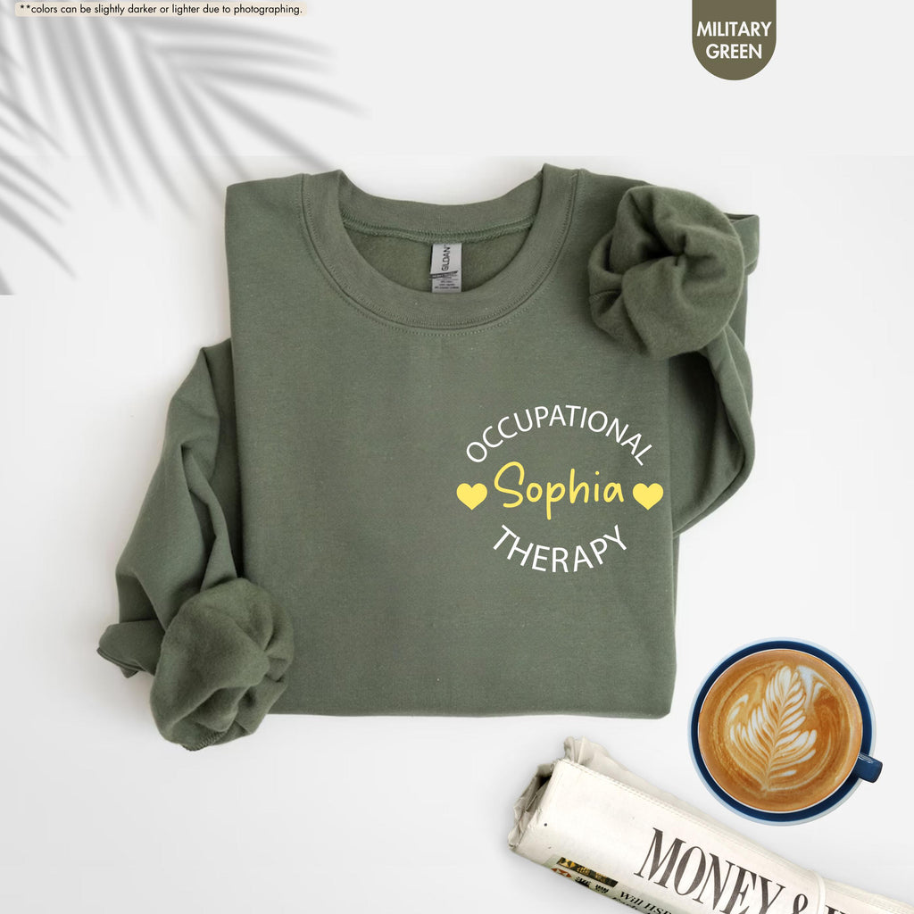 Custom Occupational Therapy Sweatshirt, Pediatric OT Hoodie with Name, Occupational Therapist Crewneck, Future OT Therapist Graduation Gift