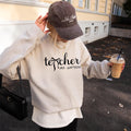 Personalized Teacher Sweatshirt, Custom Name Teacher Hoodie, Coquette Bow Teacher Crewneck, Teacher Appreciation Gift, Teacher Life Hoodie
