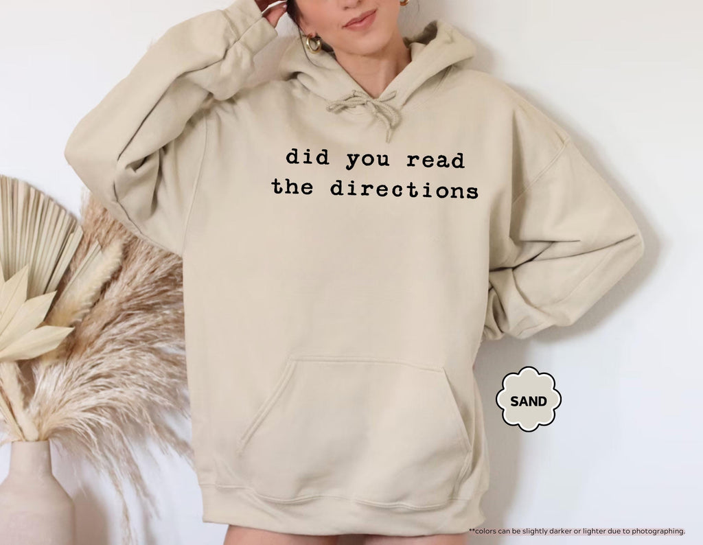 Did You Read The Directions Sweatshirt, Sarcastic Teacher Saying Hoodie, Back to School Crewneck, Teacher Humor Hoodie, Funny Teacher Gift