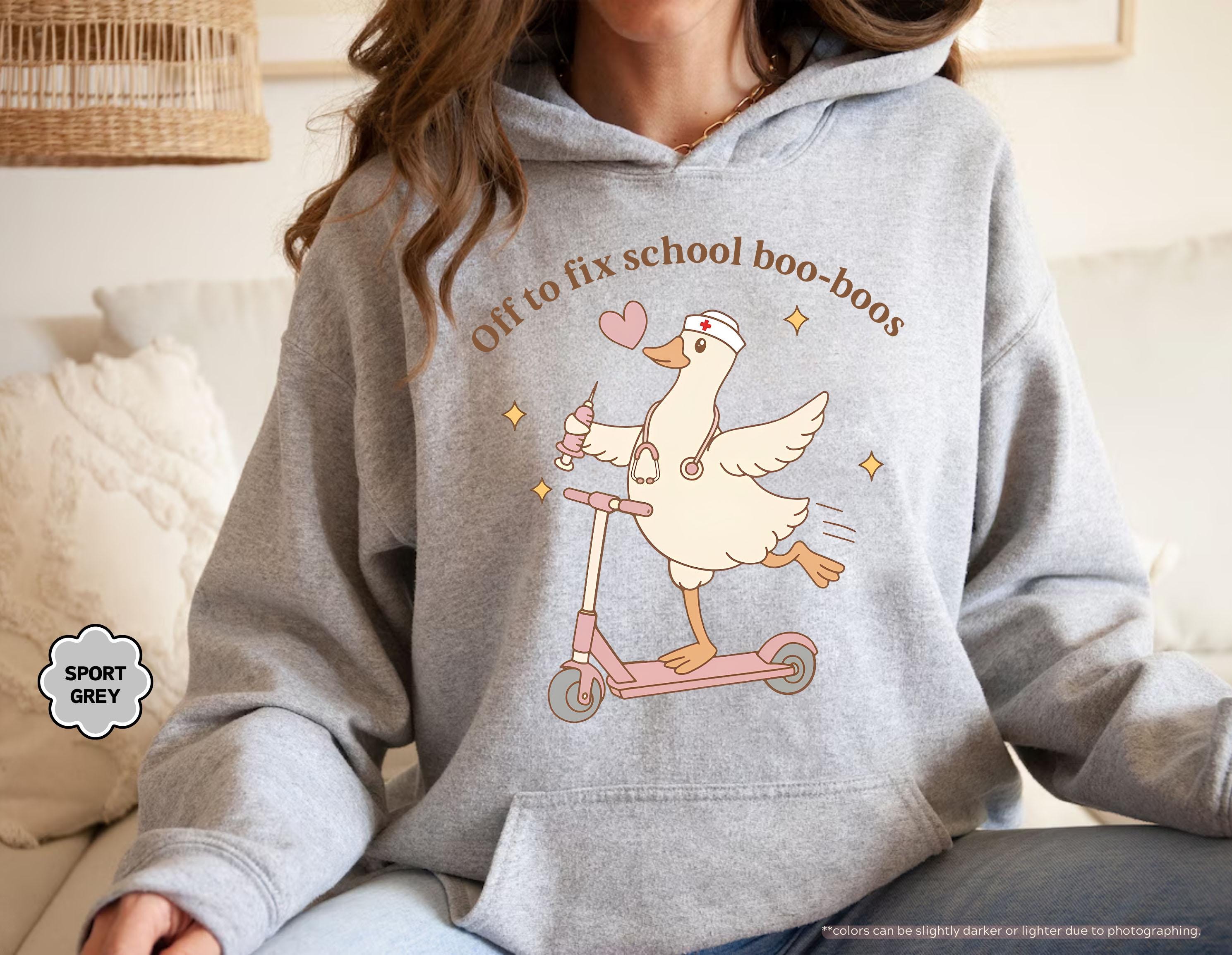 School Nurse Sweatshirt, Off To Fix School Boo-Boos Hoodie, School Nurse Gift, Pediatric Nurse Crewneck, Elementary School Nurse Sweatshirt