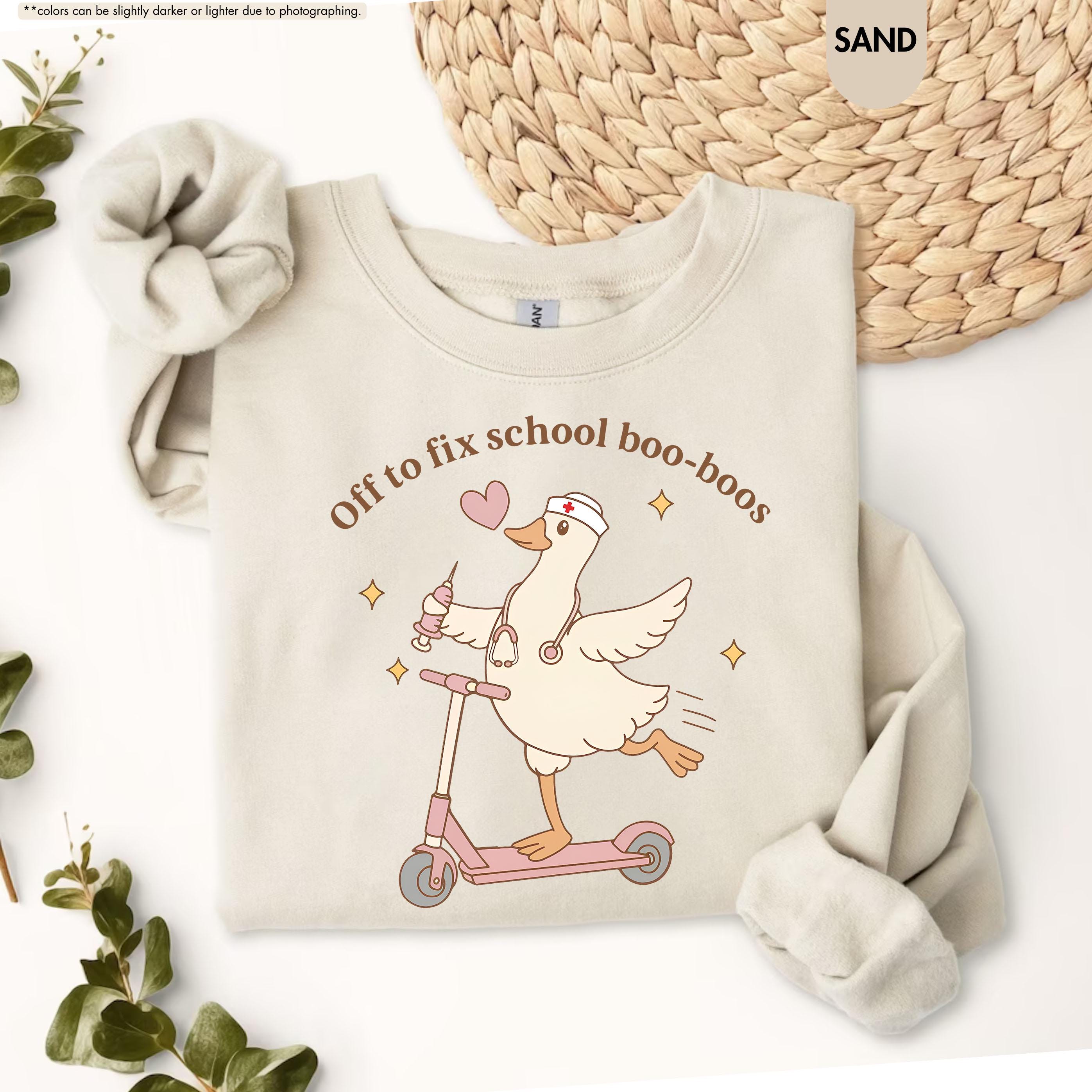 School Nurse Sweatshirt, Off To Fix School Boo-Boos Hoodie, School Nurse Gift, Pediatric Nurse Crewneck, Elementary School Nurse Sweatshirt