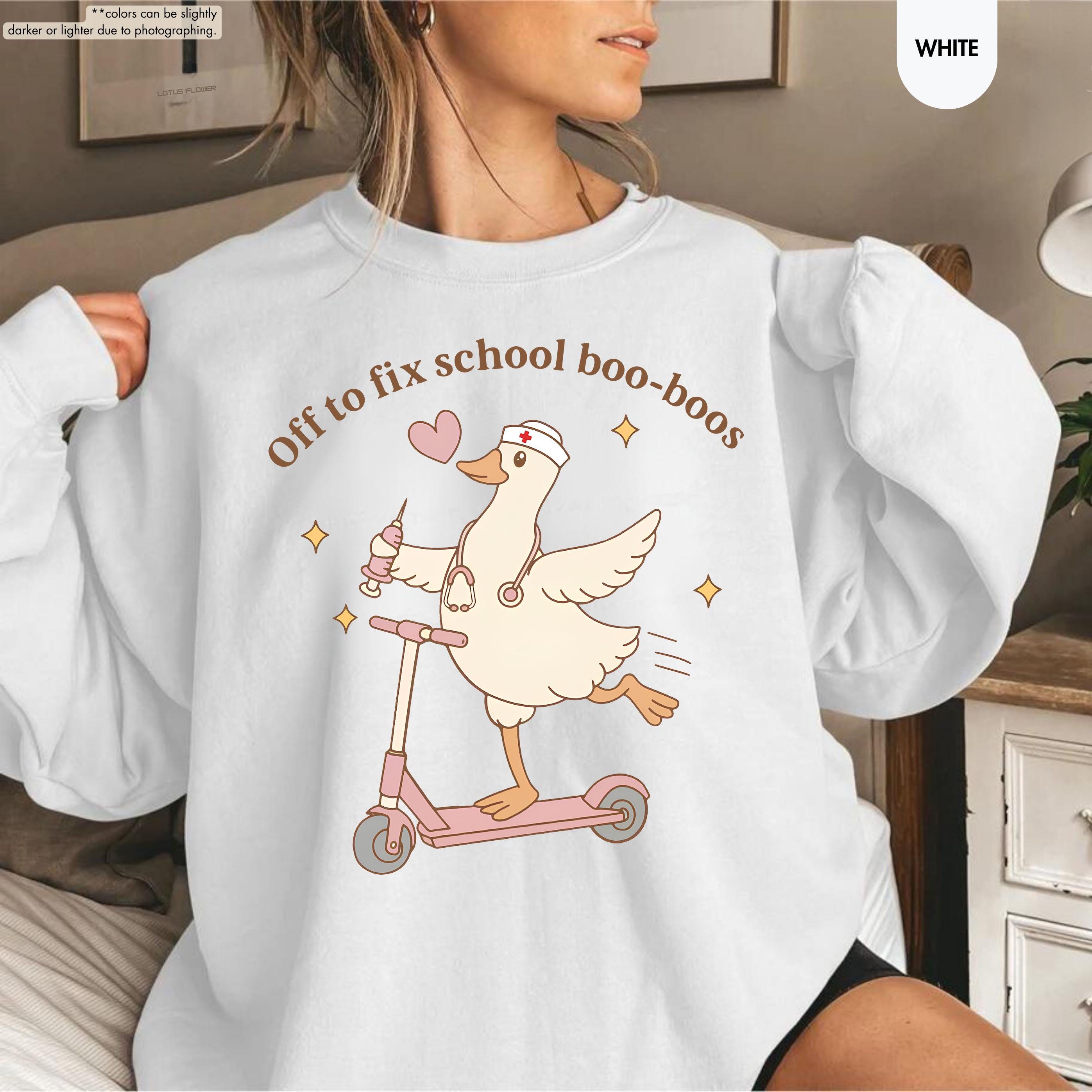 School Nurse Sweatshirt, Off To Fix School Boo-Boos Hoodie, School Nurse Gift, Pediatric Nurse Crewneck, Elementary School Nurse Sweatshirt
