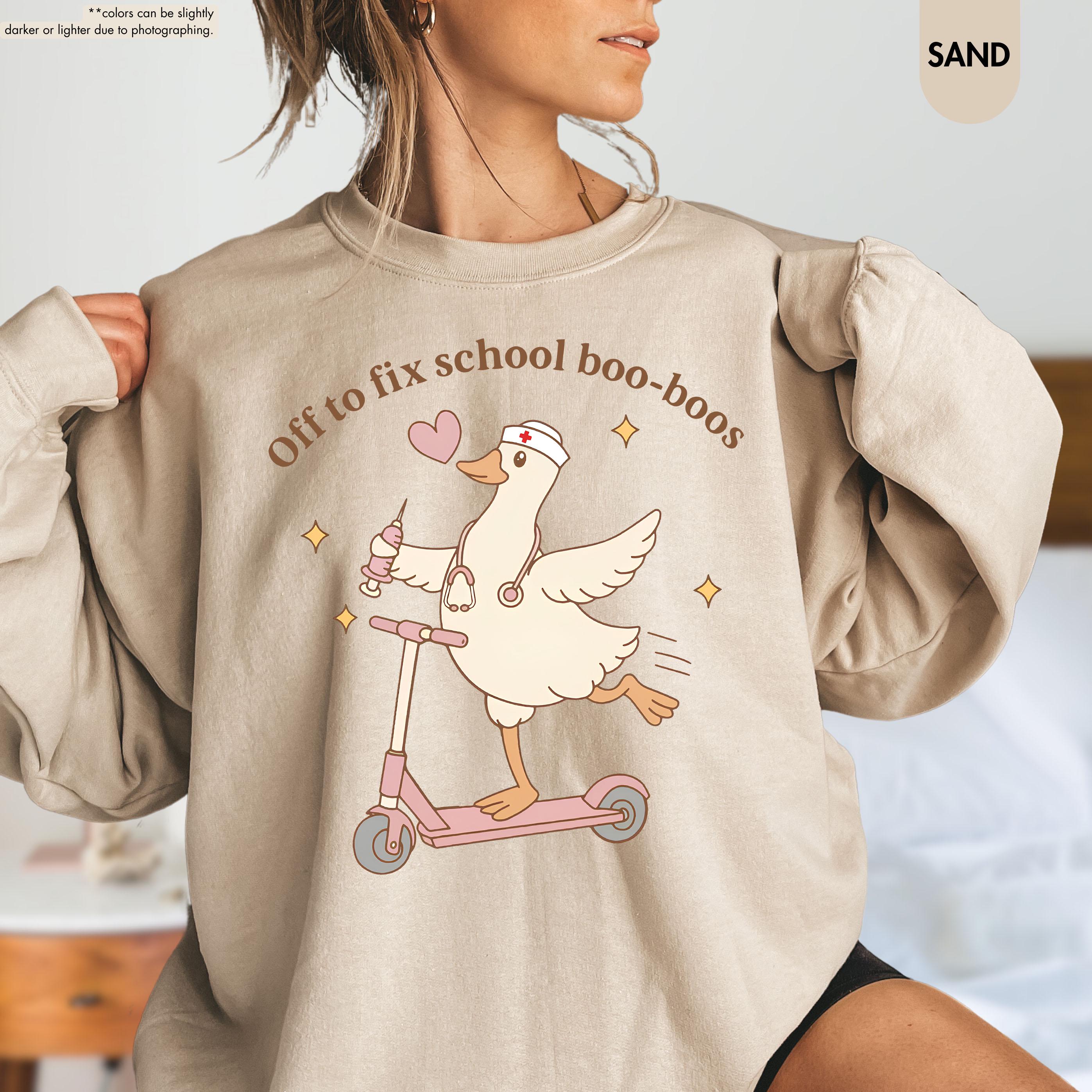 School Nurse Sweatshirt, Off To Fix School Boo-Boos Hoodie, School Nurse Gift, Pediatric Nurse Crewneck, Elementary School Nurse Sweatshirt