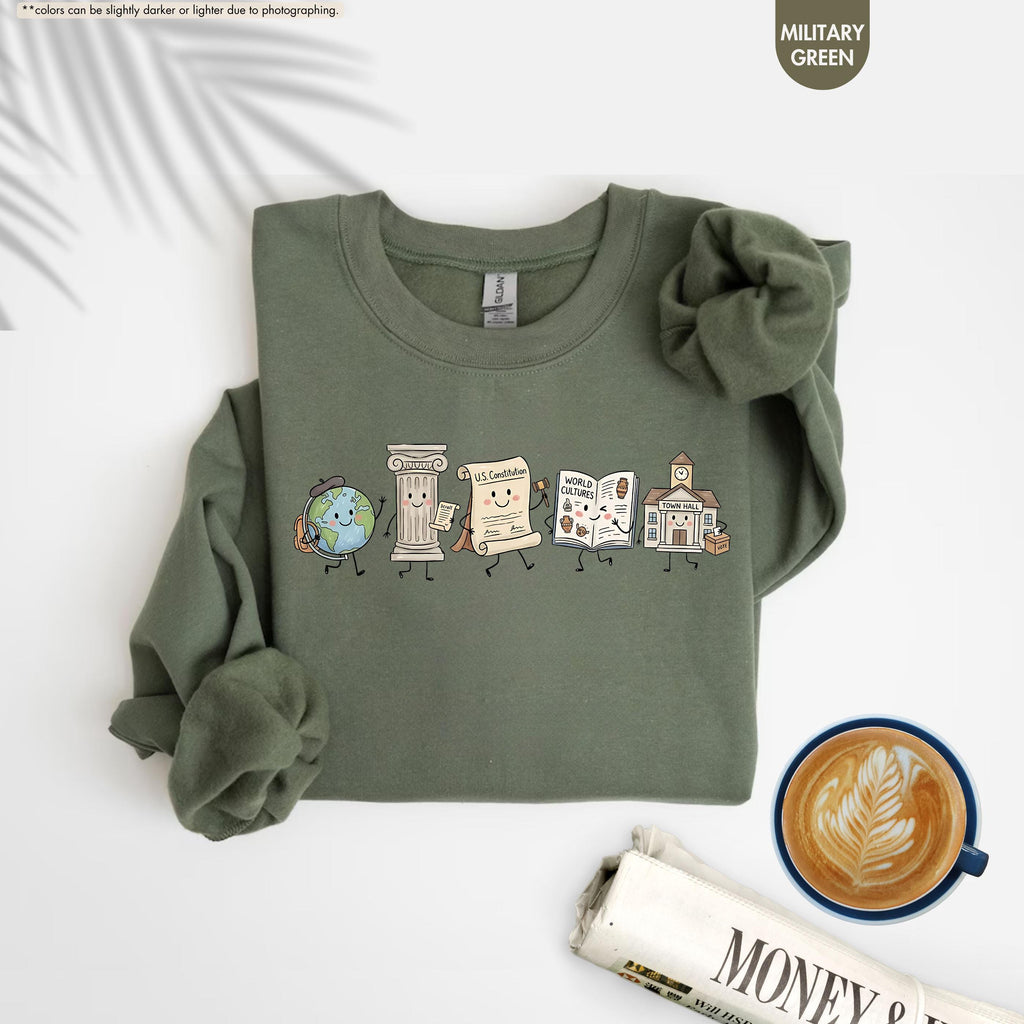 Social Studies Teacher Sweatshirt, History Teacher Hoodie, Back to School Teacher Crewneck, History Class Sweatshirt, Geography Teacher Gift