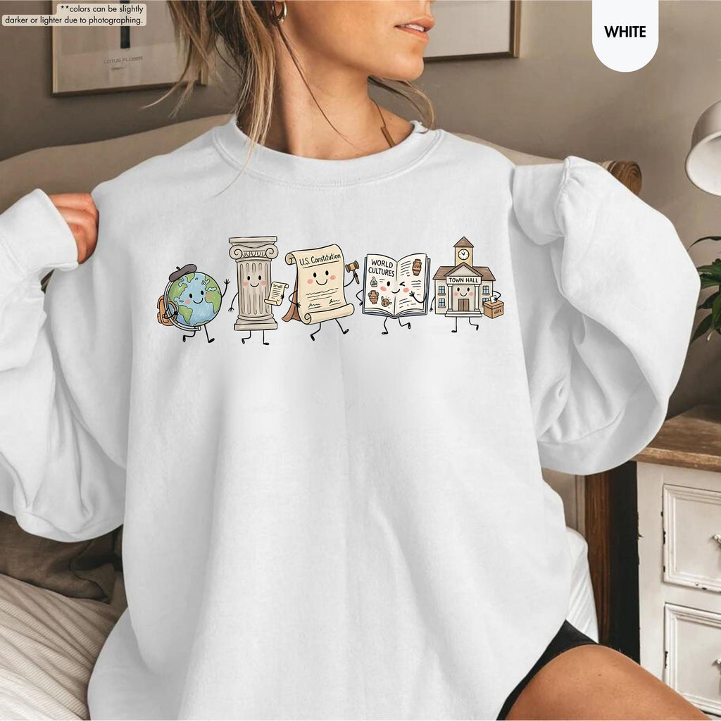 Social Studies Teacher Sweatshirt, History Teacher Hoodie, Back to School Teacher Crewneck, History Class Sweatshirt, Geography Teacher Gift