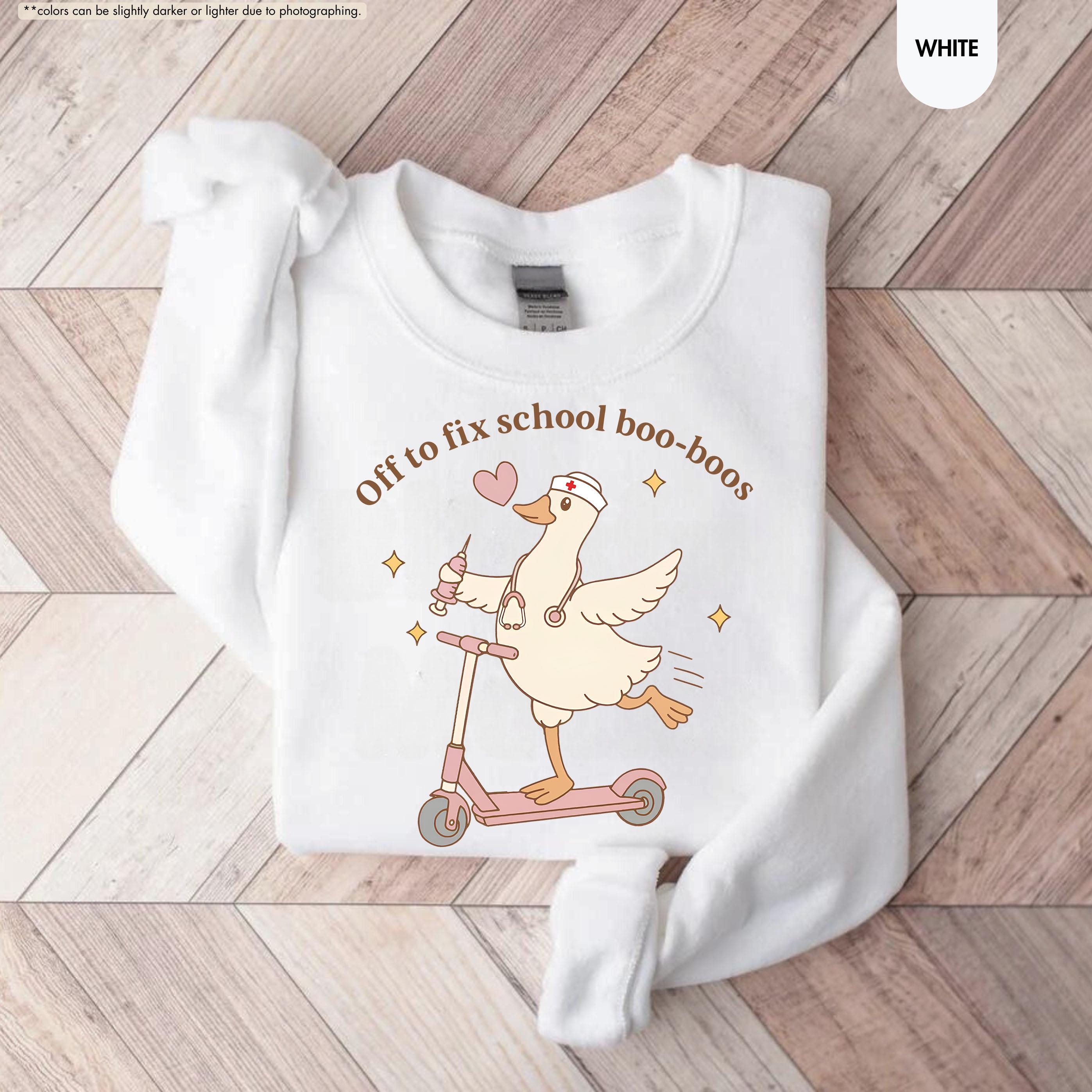 School Nurse Sweatshirt, Off To Fix School Boo-Boos Hoodie, School Nurse Gift, Pediatric Nurse Crewneck, Elementary School Nurse Sweatshirt